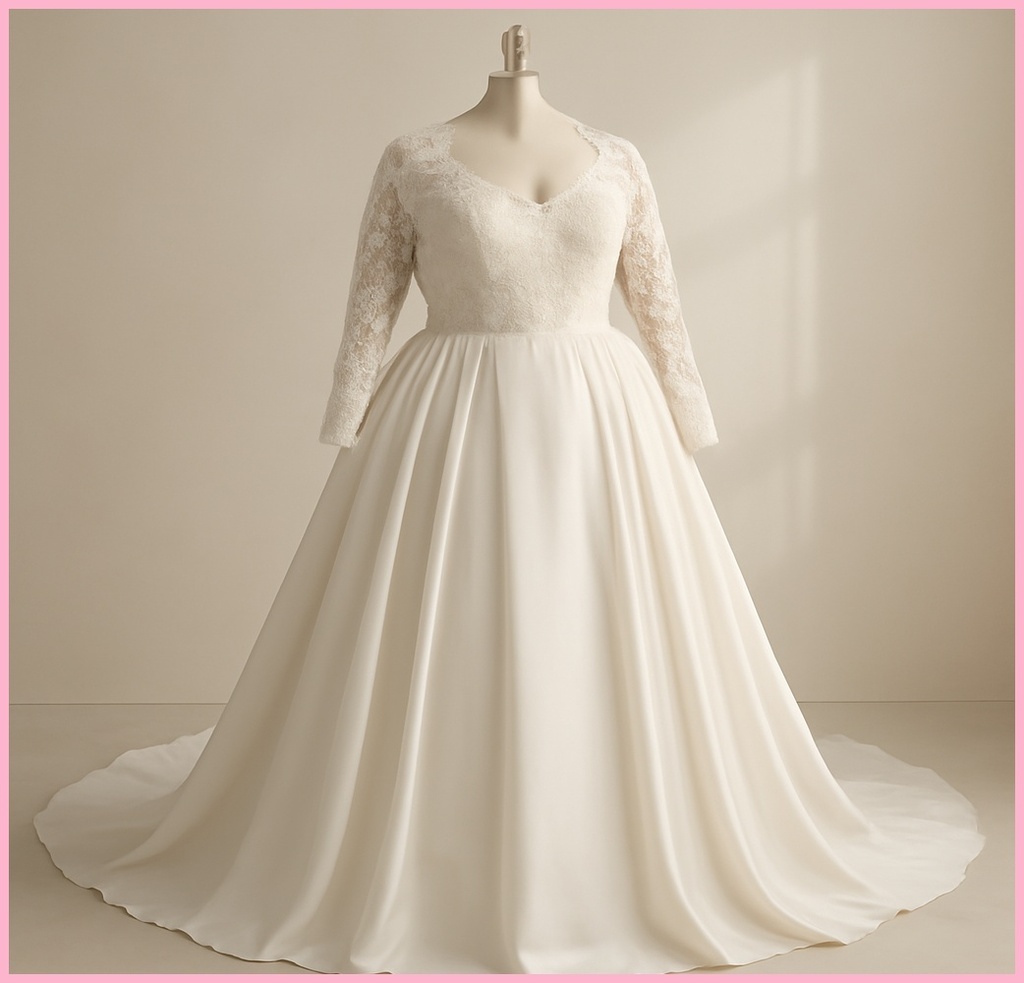 빅사이즈 웨딩드레스 레이스소매, 완벽한 스타일과 편안함을 찾는 신부들의 이유 관련 이미지 1