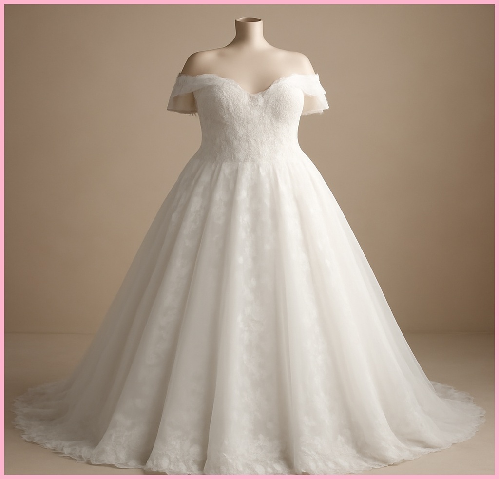 플러스사이즈 베어숄더 웨딩드레스를 찾는 이유와 완벽한 선택법 관련 이미지 1